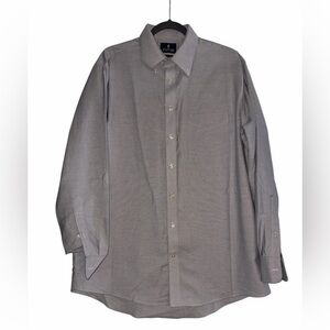 Stafford Men's Gray Button Down Shirt Long Sleeve Size 16 1/2 (34-35)